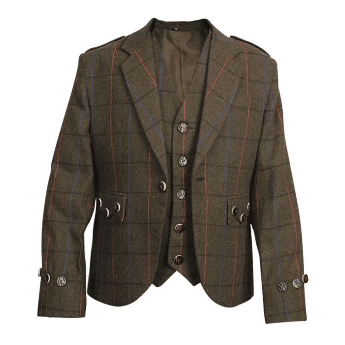 Brown-Argyll-Tweed-Jacket-And-Vest