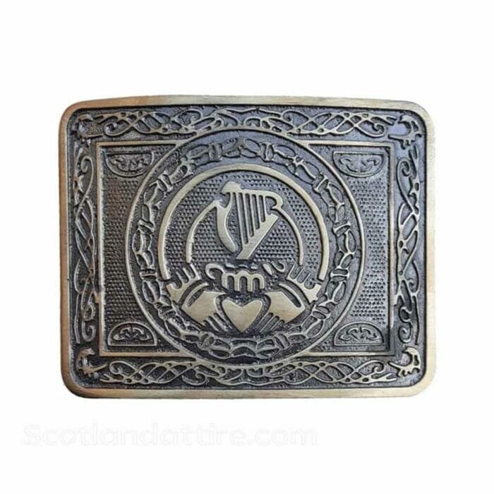 Harp-Claddagh-Kilt-Belt-Buckle-Antique