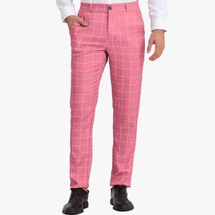 Mens-Plaid-Pink-Tartan-Pants