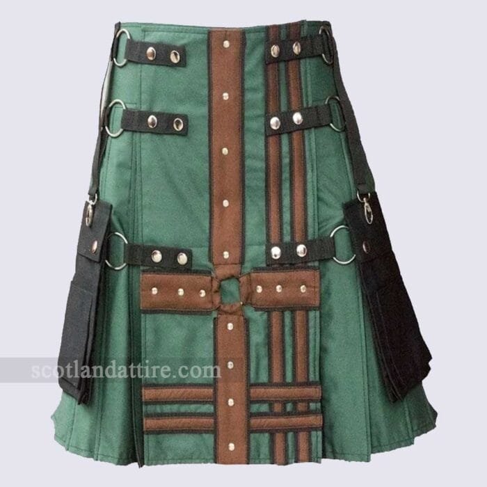 Modern-Handmade-Green-Fashion-Utility-Hiking-Kilt