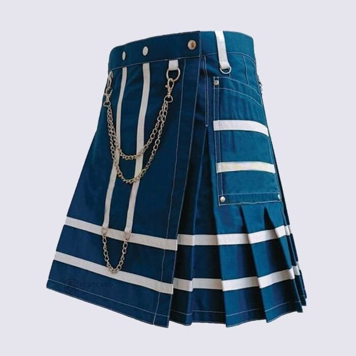 Navy-Blue-Gothic-Utility-Mini-Kilt-For-Women