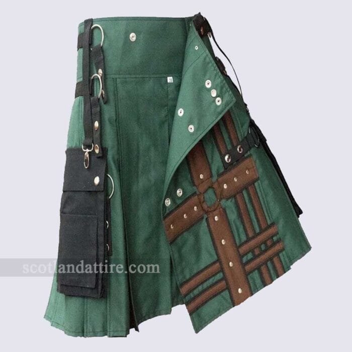 Modern-Handmade-Green-Fashion-Utility-Hiking-Kilt