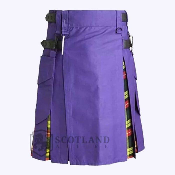 Purple-Hybrid-Kilt-with-Tartan