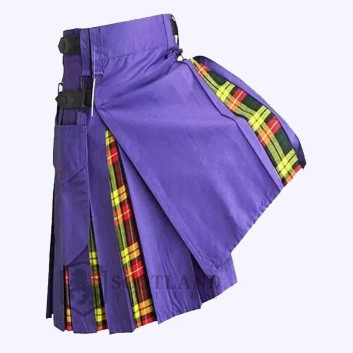 Purple-Hybrid-Kilt-with-Tartan